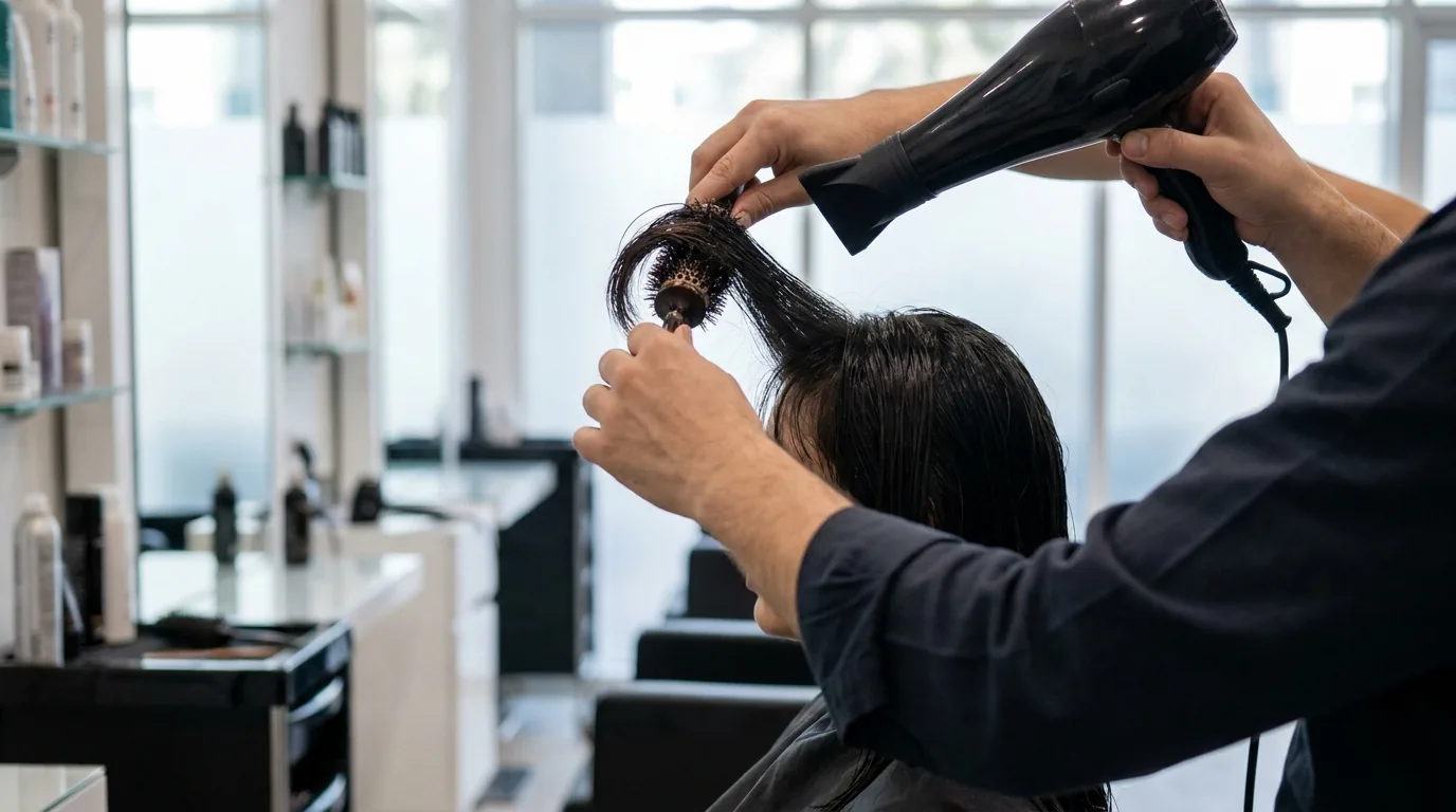 bangs hair inline 2 styling front bangs with a round brush and blow dryer in a dubai salon