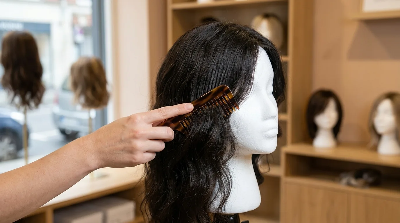 best hair wigs in dubai inline 2 best hair wigs in dubai: a wig specialist fitting and styling a human hair wig for a client