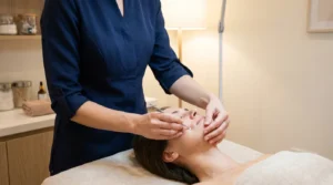 blackhead removal dubai facial with esthetician performing gentle extraction in a clean treatment room