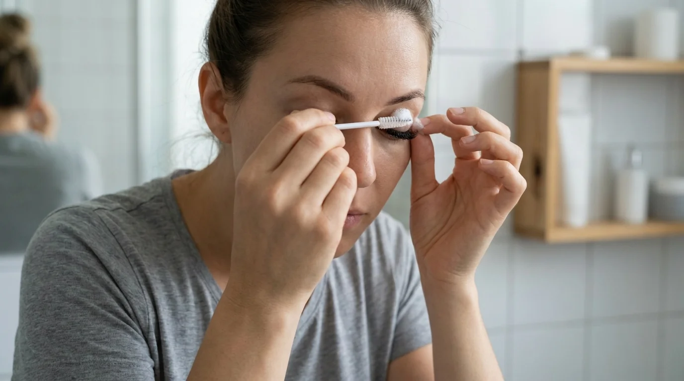 can you get eyelash extensions wet inline 1 woman cleaning eyelash extensions with a clean spoolie brush and oil-free lash cleanser