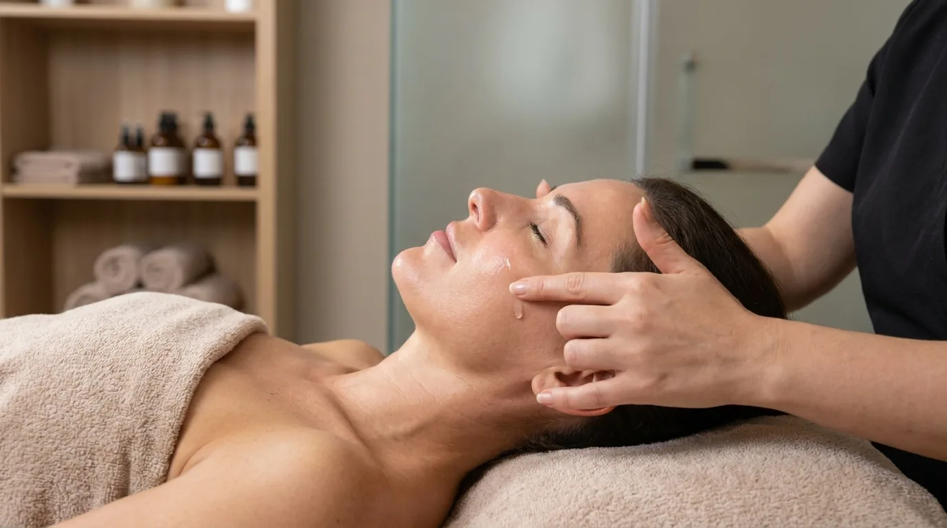 does hydrafacial remove acne scars on face shown during a calm clinic session with serum infusion step