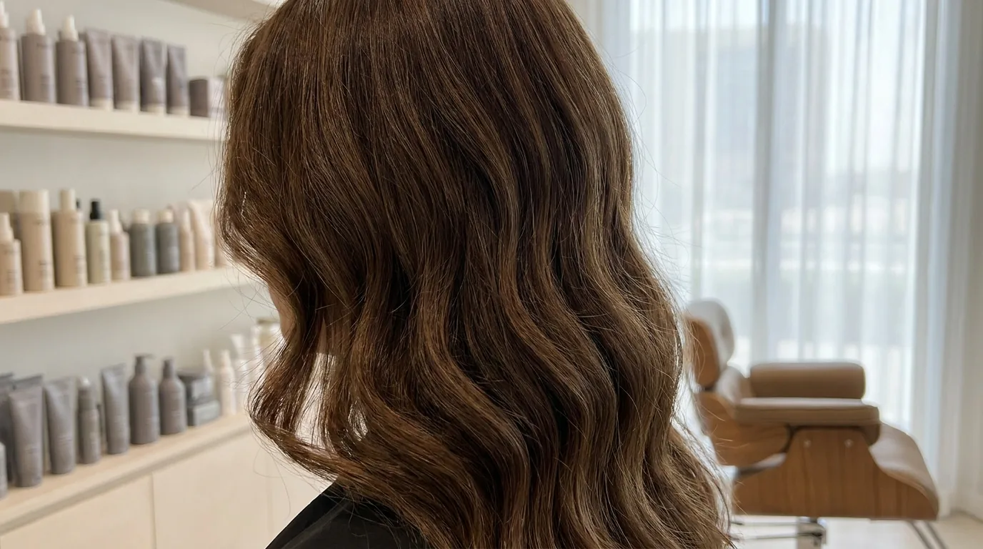 smooth frizz free wavy hair after a frizzy hair treatment in a Dubai salon