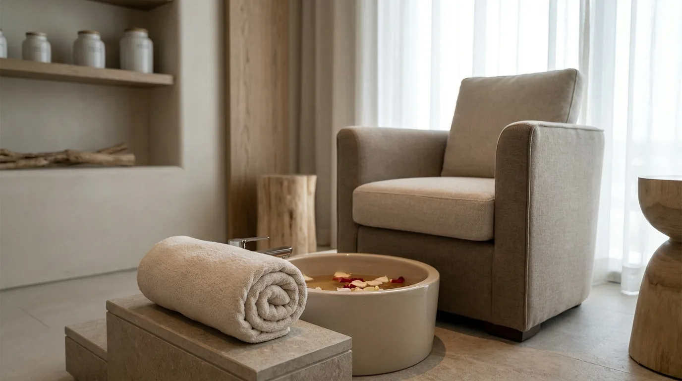 how much is a manicure and pedicure inline 2 gel manicure and pedicure setup at a premium dubai nail suite with foot soak basin