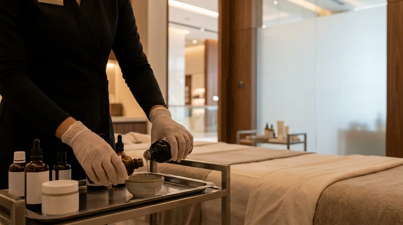 mall of emirates salon inline 2 mall of emirates beauty salon facial room with a therapist preparing skincare products for a client