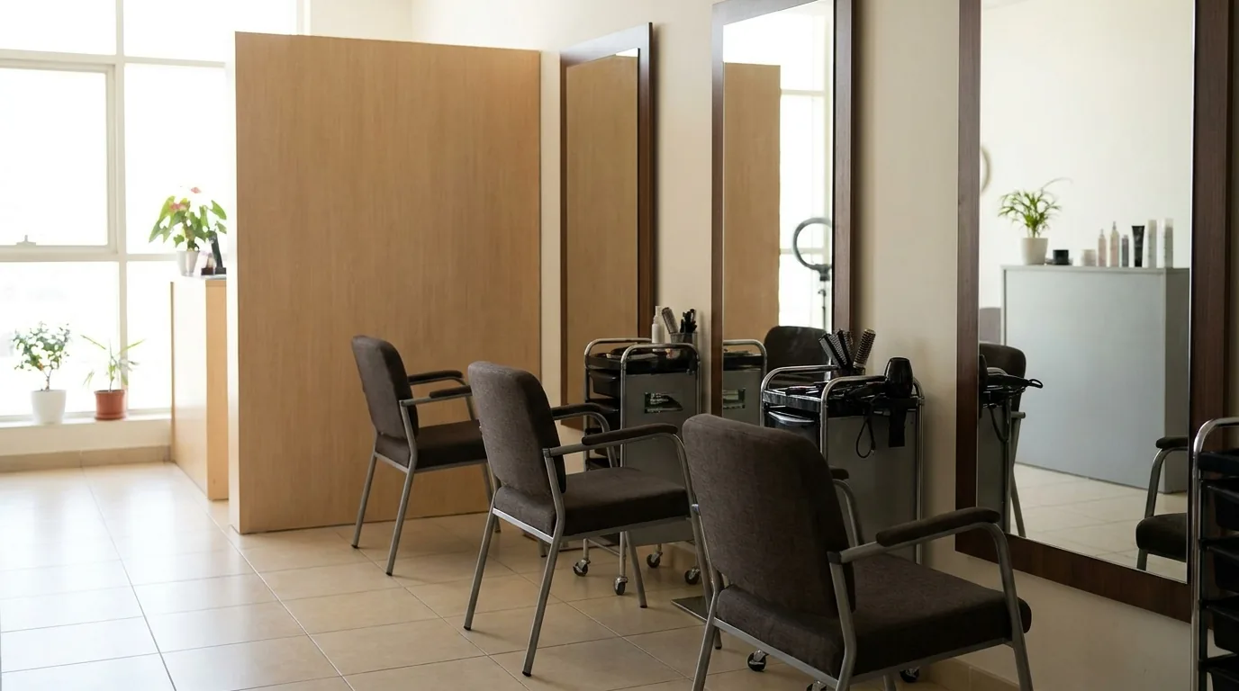 salon in dubai silicon oasis inline 1 beauty salon silicon oasis interior with styling chairs and mirrors in a clean neighbourhood setting
