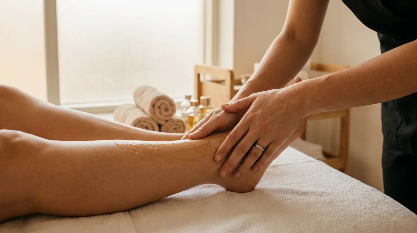 what is a brazilian bikini wax inline 2 esthetician in gloves smoothing soothing gel onto a client leg after waxing in a clean dubai salon