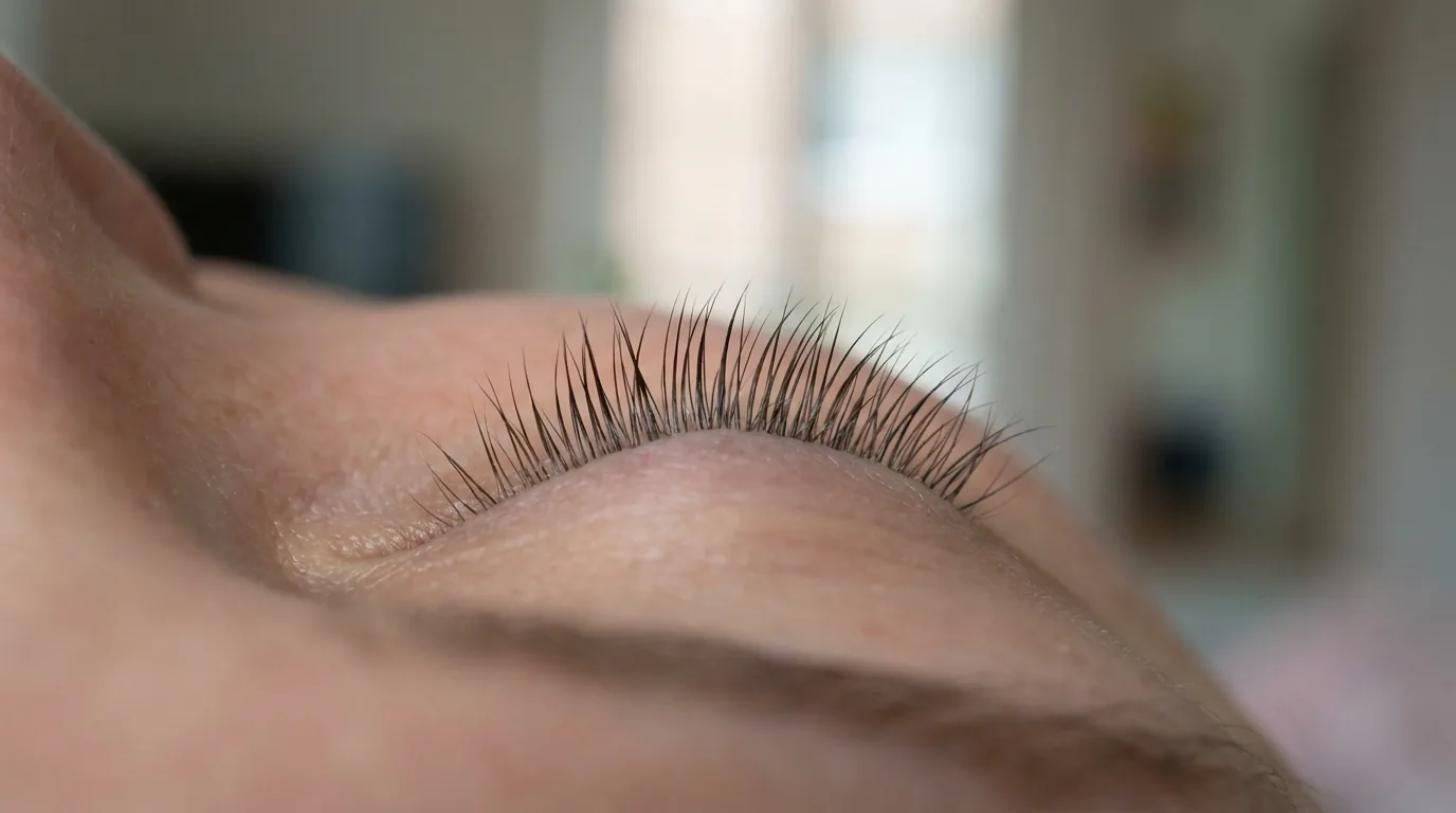 how long does a lash lift last inline 1 natural lashes curled upward six weeks after a lash lift with no mascara
