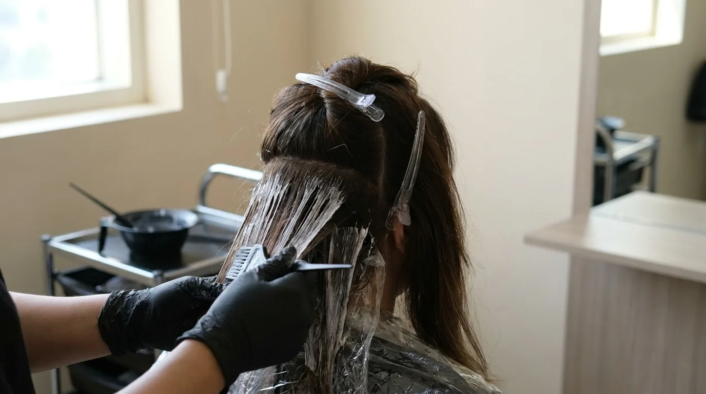 how to do balayage inline 1 painted balayage sections processing in open air with sectioning clips holding the upper hair away