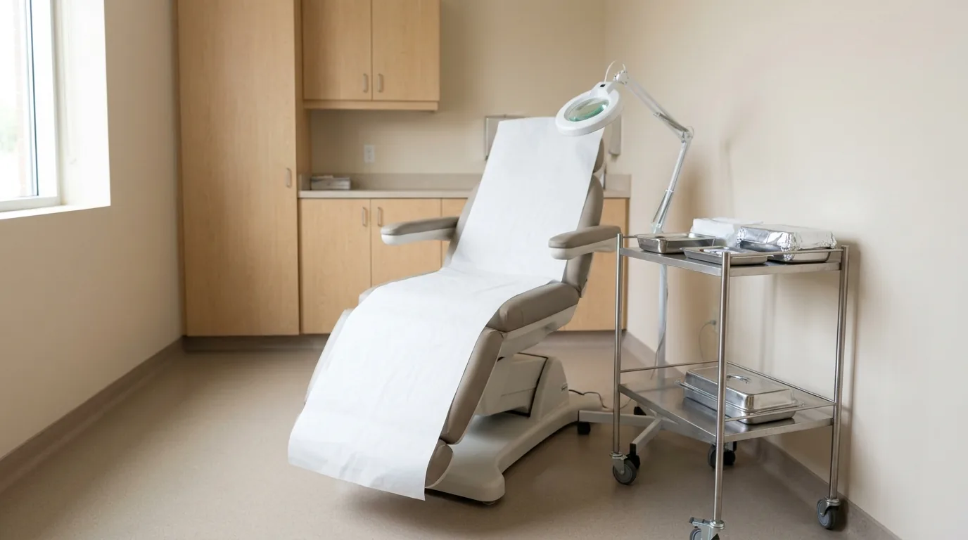 mesotherapy dubai inline 1 mesotherapy sessions in Dubai: treatment chair and instrument trolley in a licensed Dubai aesthetic clinic room