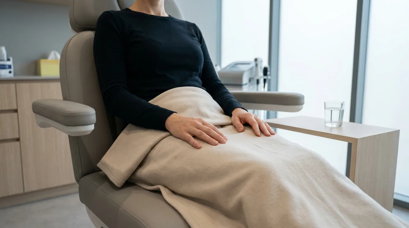 thread lift dubai inline 2 pdo threads dubai aftercare: client resting upright in a clinic recovery chair after a facial thread procedure