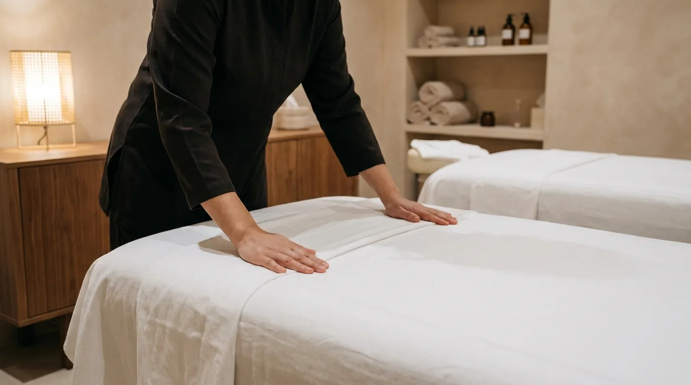 what is a couples massage inline 1 couples massage treatment room with two tables prepared side by side and a therapist folding a fresh sheet