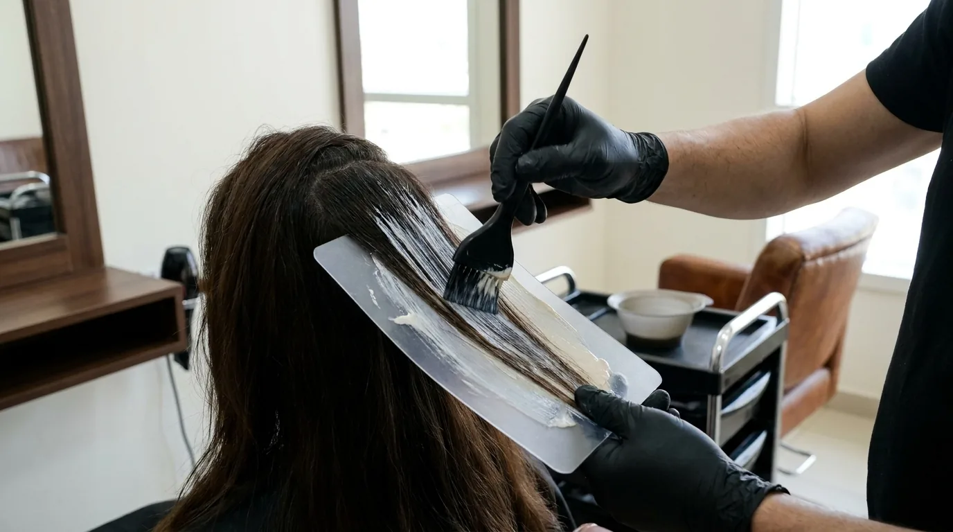what is the difference between ombre and balayage inline 1 colourist hand painting lightener onto dark mid lengths during a balayage service